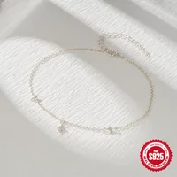 S925 Sterling Silver Glossy Octagonal Star Twin Outdoor Beach Anklet Female Best Seller In Europe And America Temperament Summer Anklet Accessories main image 1
