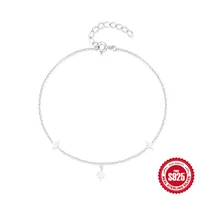 S925 Sterling Silver Glossy Octagonal Star Twin Outdoor Beach Anklet Female Best Seller In Europe And America Temperament Summer Anklet Accessories main image 3