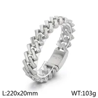 European And American Elegant Hip Hop Stainless Steel 20mm Diamond Cuban Link Chain Necklace Unisex sku image 3