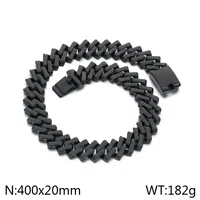 European And American Elegant Hip Hop Stainless Steel 20mm Diamond Cuban Link Chain Necklace Unisex sku image 10