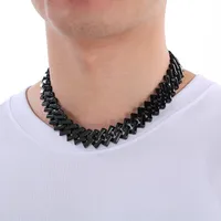 European And American Elegant Hip Hop Stainless Steel 20mm Diamond Cuban Link Chain Necklace Unisex main image 8