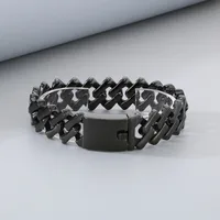 European And American Elegant Hip Hop Stainless Steel 20mm Diamond Cuban Link Chain Necklace Unisex main image 6