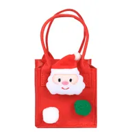 Christmas Cartoon Apple Bag Handheld Canvas Fashionable Holiday Gift Bag For Peaceful Night Apple Packaging Jewelry sku image 1