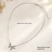 Simple Style Bow Knot Alloy Cable Chain Pendant Necklaces Wholesale main image 2