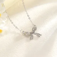 Simple Style Bow Knot Alloy Cable Chain Pendant Necklaces Wholesale main image 4