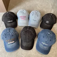 Korean-style Spring And Summer Denim Baseball Cap Women's Washable Old Letter Hat Men's Trendy  Sunscreen Cap main image 1