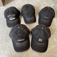 Korean-style Spring And Summer Denim Baseball Cap Women's Washable Old Letter Hat Men's Trendy  Sunscreen Cap main image 4