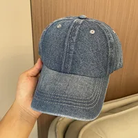 Korean-style Spring And Summer Denim Baseball Cap Women's Washable Old Letter Hat Men's Trendy  Sunscreen Cap sku image 4