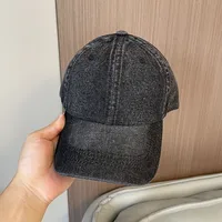 Korean-style Spring And Summer Denim Baseball Cap Women's Washable Old Letter Hat Men's Trendy  Sunscreen Cap sku image 3