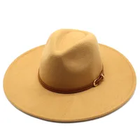 British Style Hat Harajuku Style 9.5cm Large Edge Woolen Top Hat For Men And Women Warm Jazz Hat For Autumn And Winter sku image 7