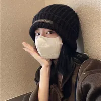 Heap Hat Autumn And Winter Knitted Hat Lengthened Hat Big Head Wool Hat Korean Style Cold-proof Warm-keeping Fashionable  Cold Hat main image 3
