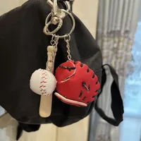 Fashion Baseball Pu Leather Unisex Bag Pendant Keychain sku image 24