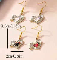 Heart-Shaped Zinc Alloy Drip Glazed Glass Eardrops main image 2