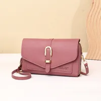 New Style Mobile Phone Bag Women's Fashionable Shoulder Crossbody Small Bag Cover Magnetic Buckle Multi-Layer Advanced Texture Mini Mobile Phone Bag sku image 6