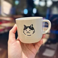 Vintage Stoneware Mug Underglaze Hand Painted Kitten Ceramic Cup Office Coffee Cup Household Water Cup Hand Gift sku image 2