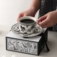 Casual Classical Flower Ceramics Coffee Cup 1 Set main image 4