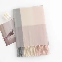 Women's Elegant Plaid Imitation Cashmere Tassel Scarf sku image 1