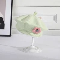 Women's Elegant Lady Solid Color Flower Beret Hat sku image 14