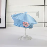 Women's Elegant Lady Solid Color Flower Beret Hat sku image 10