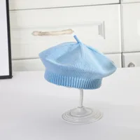 Women's Elegant Lady Solid Color Flower Beret Hat sku image 6
