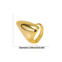 18K Gold Plated Silver Plated 925 Sterling Silver No Inlaid Geometric Wide Band Rings Open Rings Rings main image 8