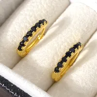 Foxi Cross-Border Sold Jewelry Mexican Circle Plated 18K Gold Earrings Inlaid Zircon Earrings Classic Simple Earrings main image 5
