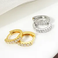 Foxi Cross-Border Sold Jewelry Mexican Circle Plated 18K Gold Earrings Inlaid Zircon Earrings Classic Simple Earrings main image 10