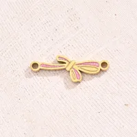 Best Seller In Europe And America Creative DIY Ornament Accessories Furnace Vacuum Plating Colorful Oil Necklace Micro-Inlaid Glass Rhinestone Geometric Pattern Moon Leaves Bamboo Joint Antlers Bow Arc Connector main image 3