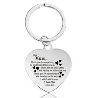 Keychain Pendant Lettering Metal Heart Pendant Europe And America Cross Border Stainless Steel Ornament Heart-Shaped Metal Keychains main image 3