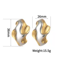 1 Pair Simple Style Geometric 304 Stainless Steel Ear Studs sku image 7