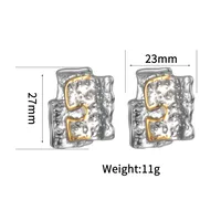 1 Pair Simple Style Geometric 304 Stainless Steel Ear Studs sku image 4