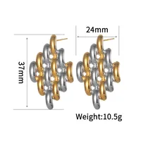 1 Pair Simple Style Geometric 304 Stainless Steel Ear Studs sku image 6
