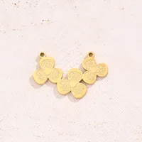 Best Seller In Europe And America Creative DIY Ornament Accessories Furnace Vacuum Plating Colorful Oil Necklace Green Glass Bow Clover Cartoon Love Ring Leaf Connector main image 5