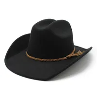 Autumn And Winter New Ethnic Style Brown Western Denim Hat Men And Women  Panama Jazz Hat Top Hat sku image 1