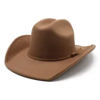 Autumn And Winter New Ethnic Style Brown Western Denim Hat Men And Women  Panama Jazz Hat Top Hat sku image 5