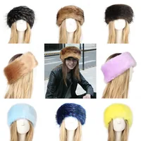 P0202 Fashion Color Mao Mao Head Ring Head Ring Imitation Fur Warm Headgear Cap Children Europe And The United States New main image 1