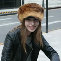 P0202 Fashion Color Mao Mao Head Ring Head Ring Imitation Fur Warm Headgear Cap Children Europe And The United States New main image 2