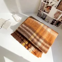 Rainbow Plaid Scarf Women's Autumn And Winter Thickened Mohair Student Couple  Contrast Color Matching  Thickened sku image 11
