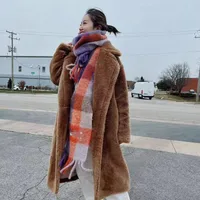 Rainbow Plaid Scarf Women's Autumn And Winter Thickened Mohair Student Couple  Contrast Color Matching  Thickened sku image 20