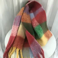 Mohair Rainbow Autumn And Winter Wool Thickened Long Net Red Sea Plaid Scarf Women's British-style  Trendy Warm-keeping · sku image 7