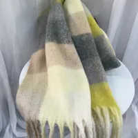Mohair Rainbow Autumn And Winter Wool Thickened Long Net Red Sea Plaid Scarf Women's British-style  Trendy Warm-keeping · sku image 8