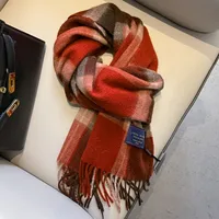 New Year British Style Red Plaid 100% Pure Wool Scarf Women's Winter High-grade Small Plaid Scarf sku image 1
