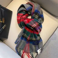 New Year British Style Red Plaid 100% Pure Wool Scarf Women's Winter High-grade Small Plaid Scarf sku image 4