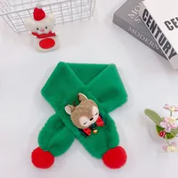 New Children's Scarf Autumn And Winter Christmas Plush Fox Bow Tie Warm Double Color Ball Scarf Baby Cartoon Scarf main image 2