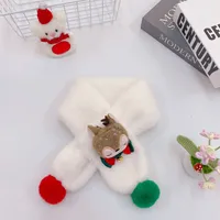 New Children's Scarf Autumn And Winter Christmas Plush Fox Bow Tie Warm Double Color Ball Scarf Baby Cartoon Scarf sku image 6