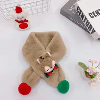 New Children's Scarf Autumn And Winter Christmas Plush Fox Bow Tie Warm Double Color Ball Scarf Baby Cartoon Scarf sku image 8