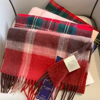 New Year British Style Red Plaid 100% Pure Wool Scarf Women's Winter High-grade Small Plaid Scarf main image 1