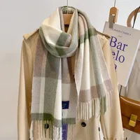 New Year British Style Red Plaid 100% Pure Wool Scarf Women's Winter High-grade Small Plaid Scarf main image 2
