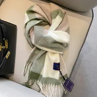 New Year British Style Red Plaid 100% Pure Wool Scarf Women's Winter High-grade Small Plaid Scarf main image 3