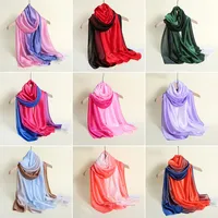 23 New Gradient Color Scarf Transitional Color New Silk Satin Scarf Scarf Elegant Long Women's Shawl Solid Color main image 2